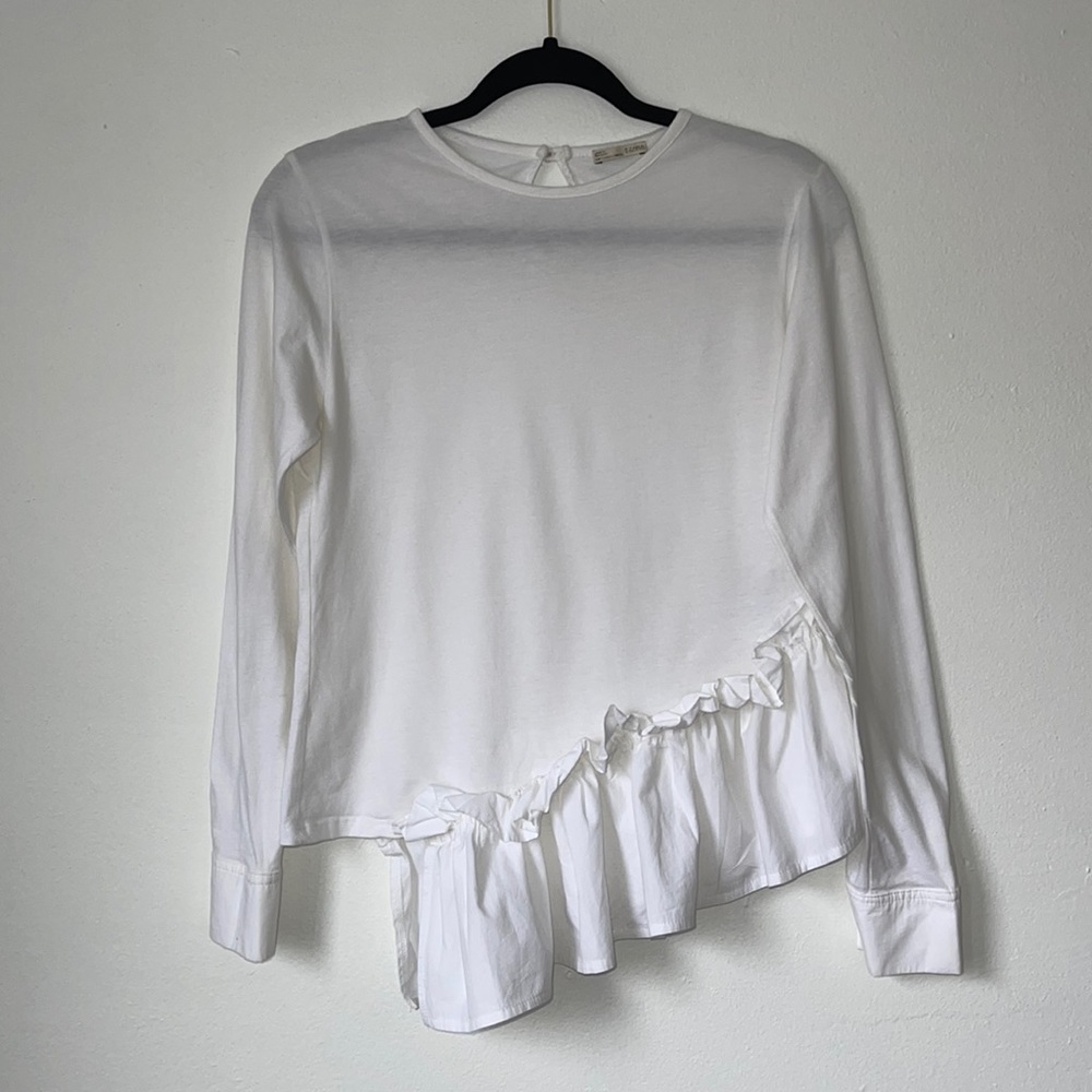 ZARA | WHITE LONG SLEEVE BLOUSE